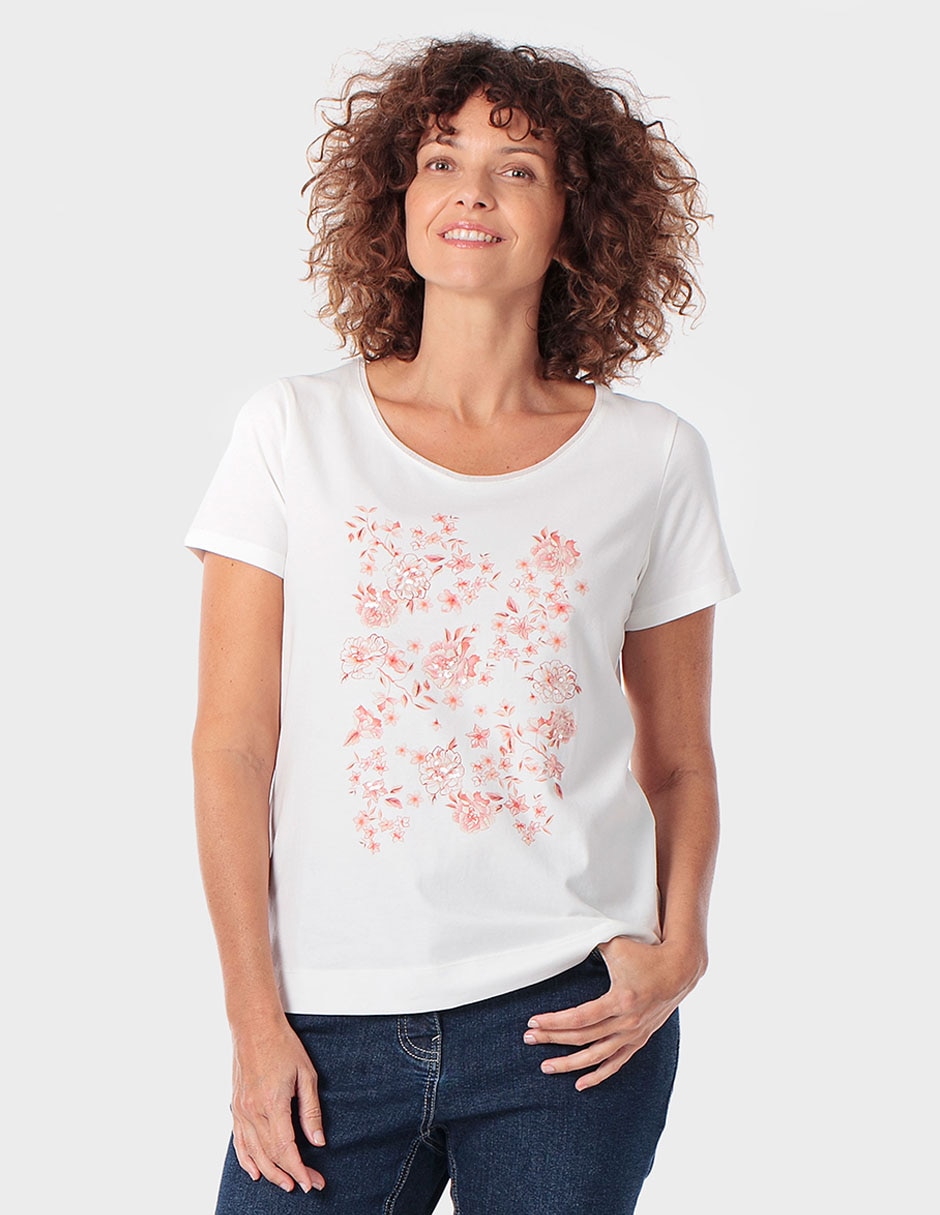 Playera manga corta cuello redondo para mujer 1