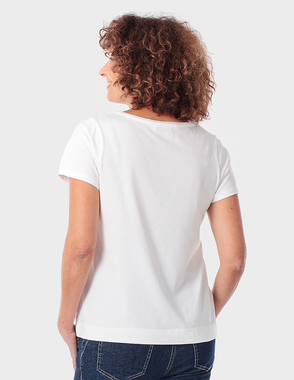 Playera manga corta cuello redondo para mujer 4