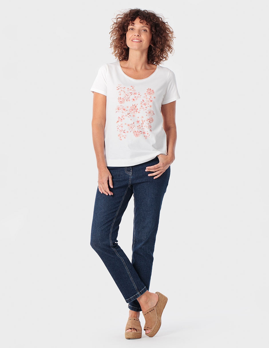 Playera manga corta cuello redondo para mujer 5