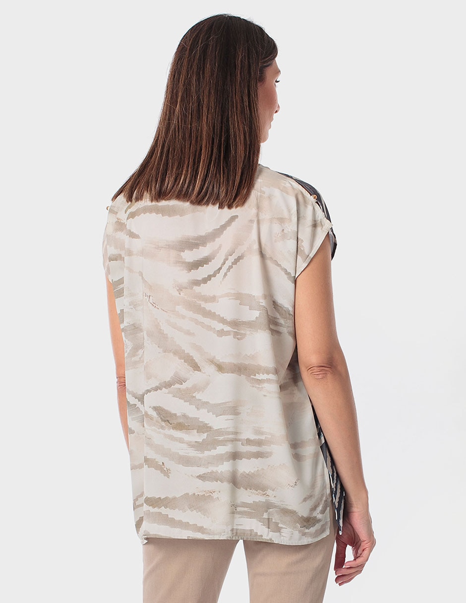 Blusa Punt Roma manga corta para mujer