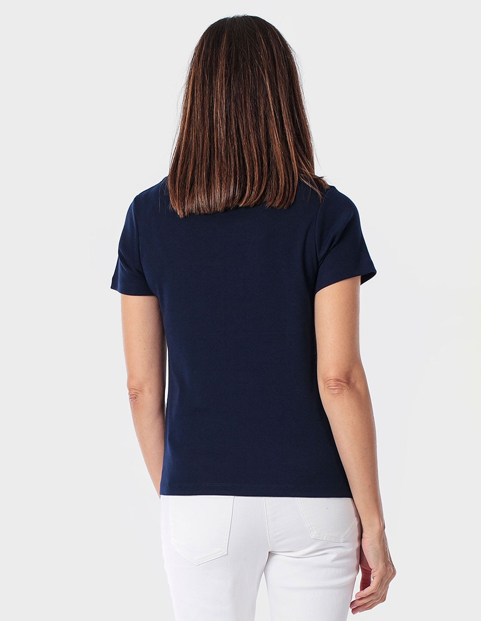 Playera manga corta Punt Roma cuello redondo para mujer