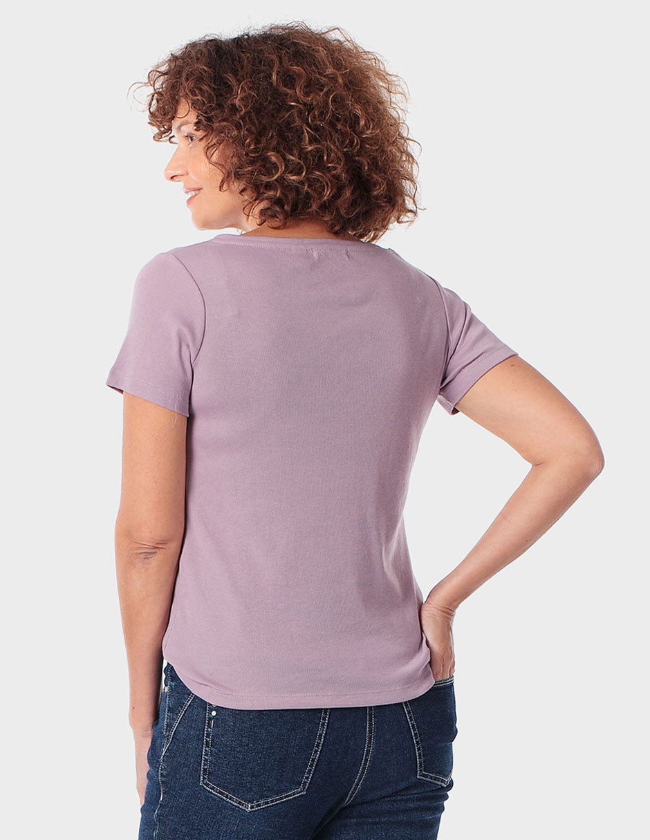 Playera manga corta Punt Roma cuello redondo para mujer