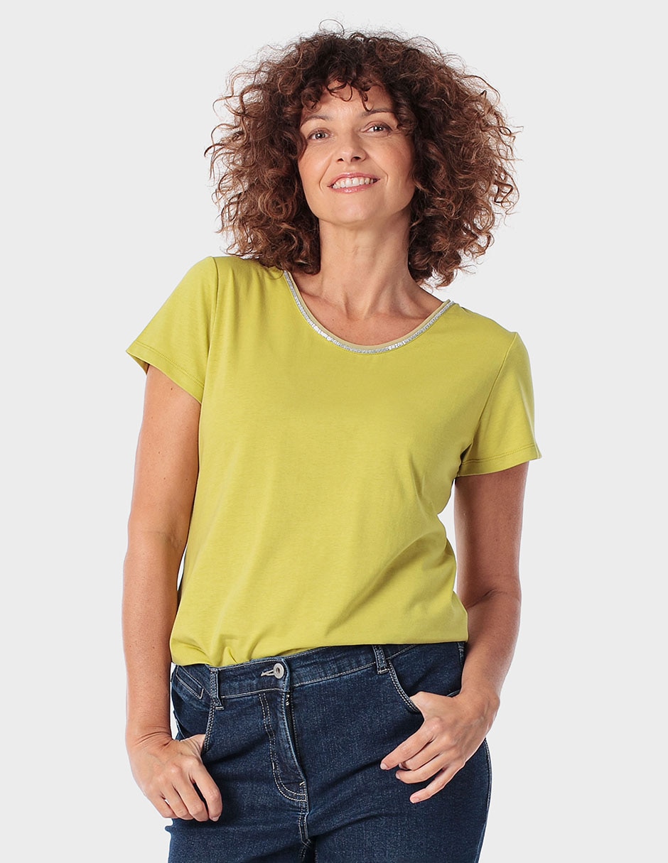 Playera manga corta Punt Roma cuello redondo para mujer