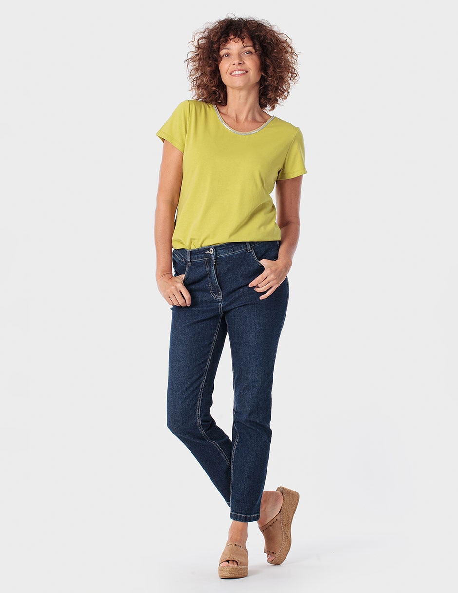 Playera manga corta Punt Roma cuello redondo para mujer