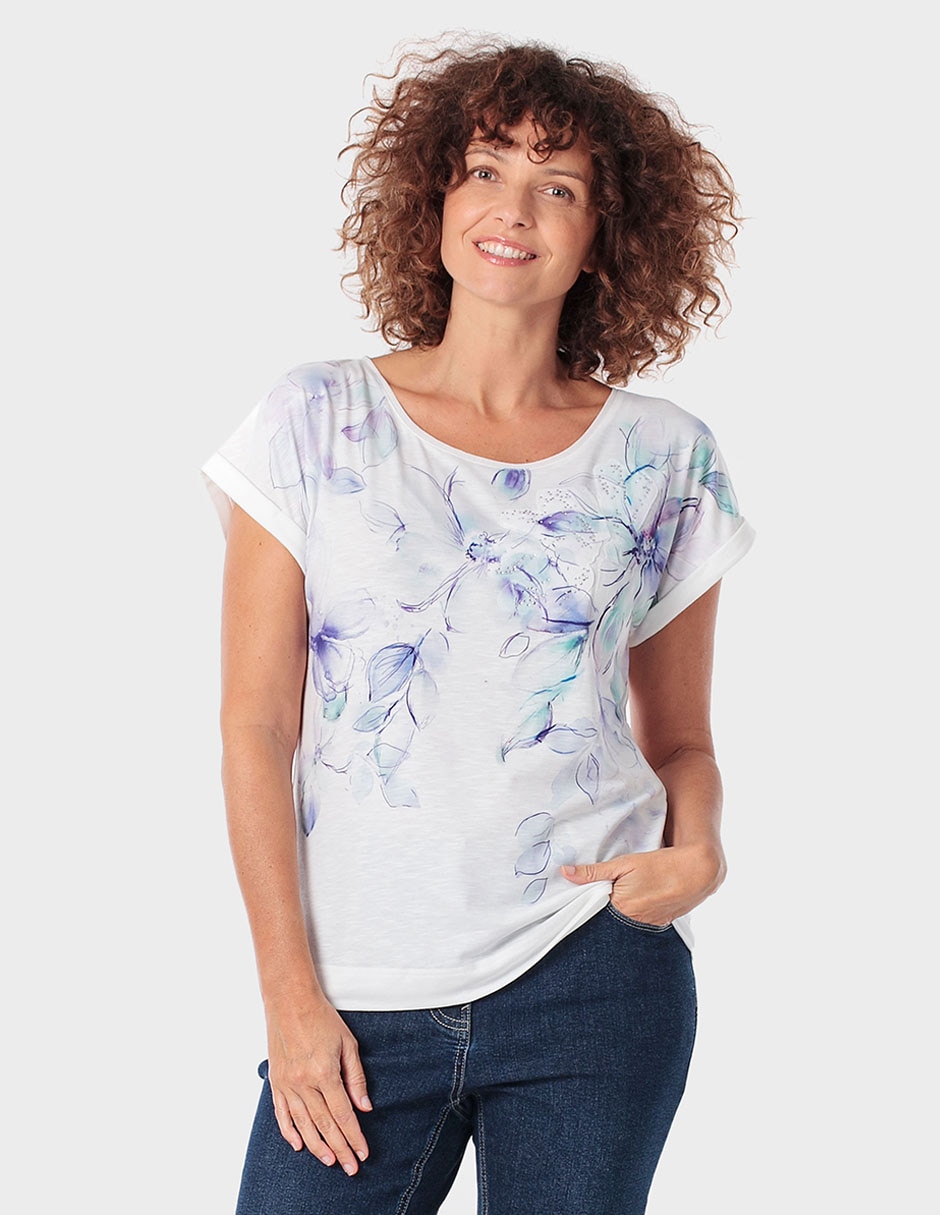 Playera manga corta Punt Roma cuello redondo para mujer
