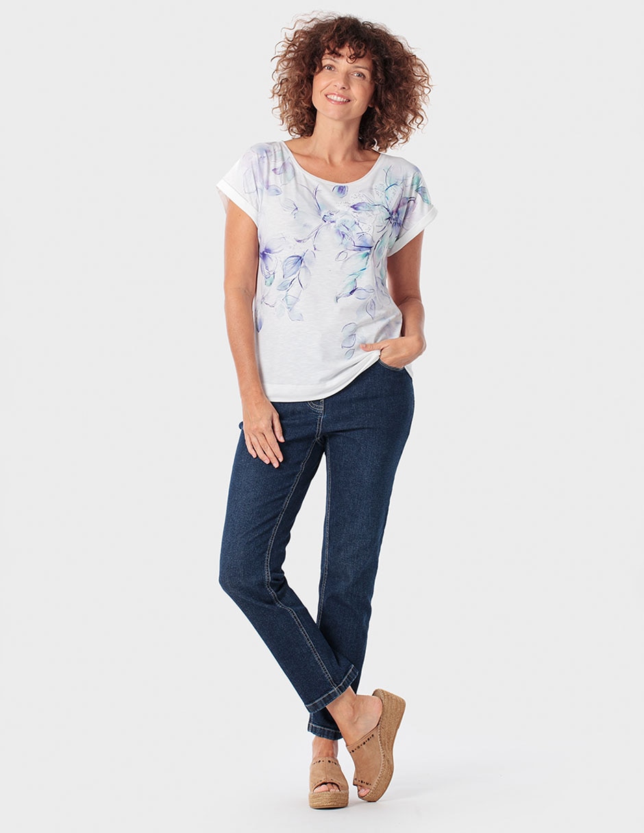Playera manga corta Punt Roma cuello redondo para mujer
