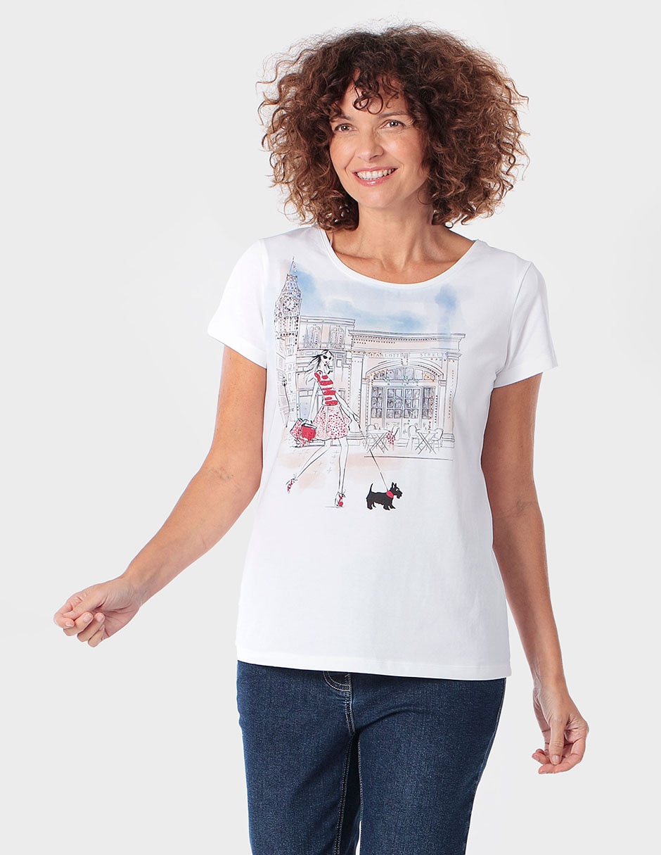Playera manga corta cuello redondo para mujer 1