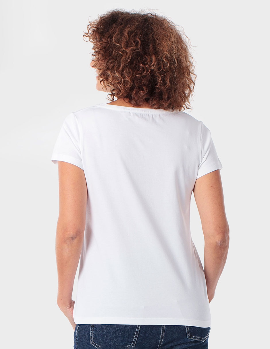 Playera manga corta cuello redondo para mujer 4
