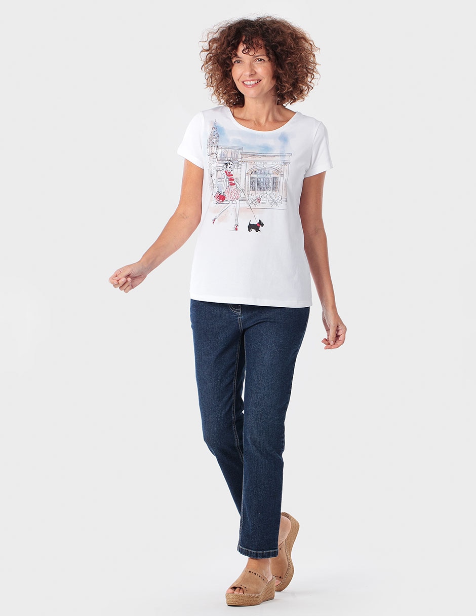 Playera manga corta cuello redondo para mujer 5