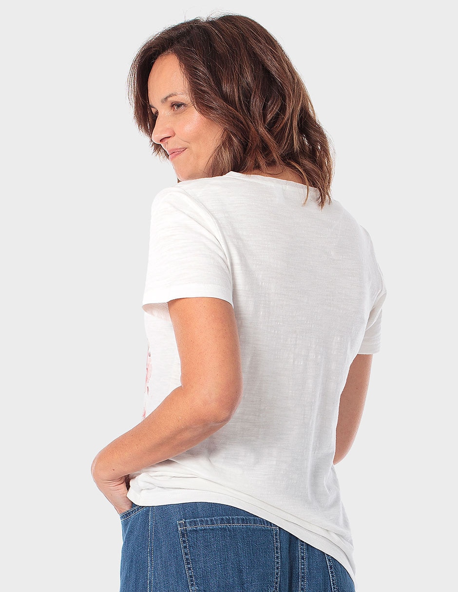 Playera manga corta Punt Roma cuello redondo para mujer