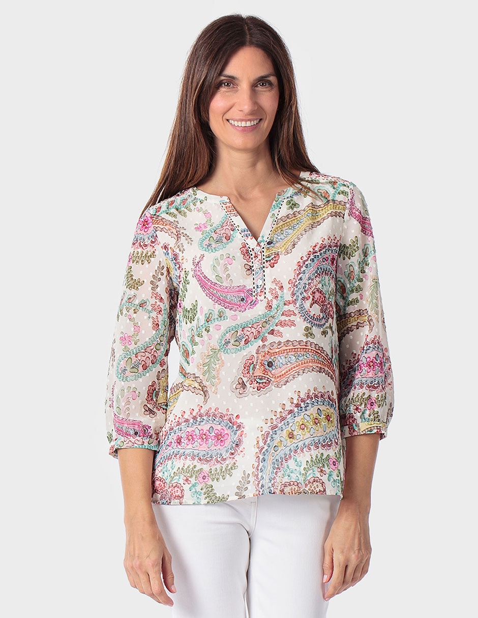 Blusa Punt Roma manga 3/4 para mujer
