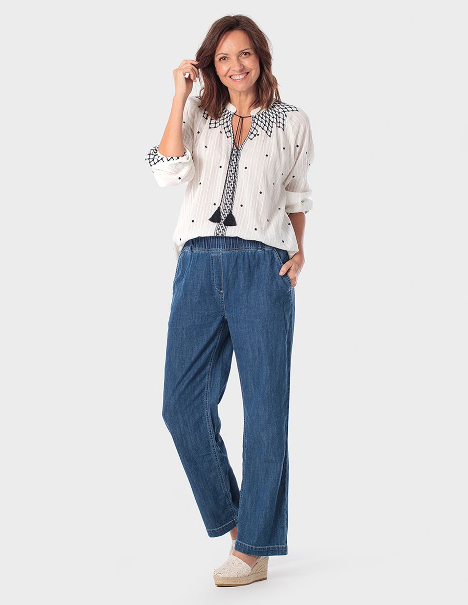 Blusa Punt Roma manga larga para mujer