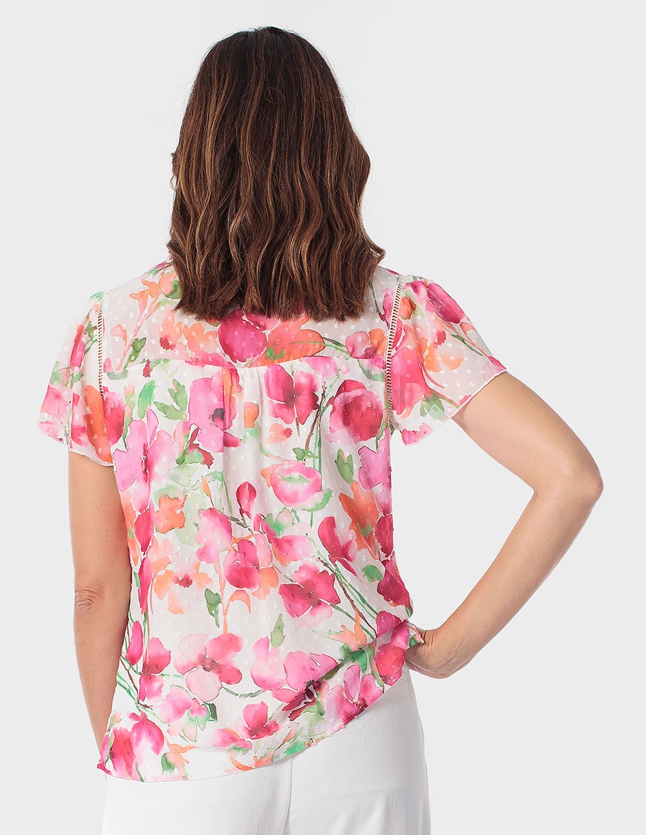 Blusa Punt Roma manga corta para mujer