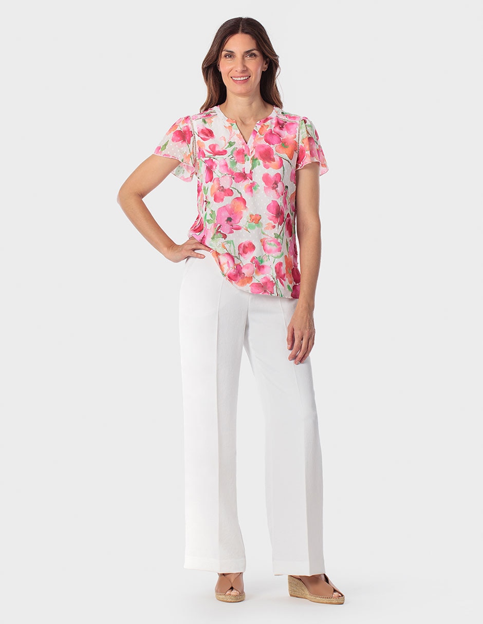 Blusa Punt Roma manga corta para mujer