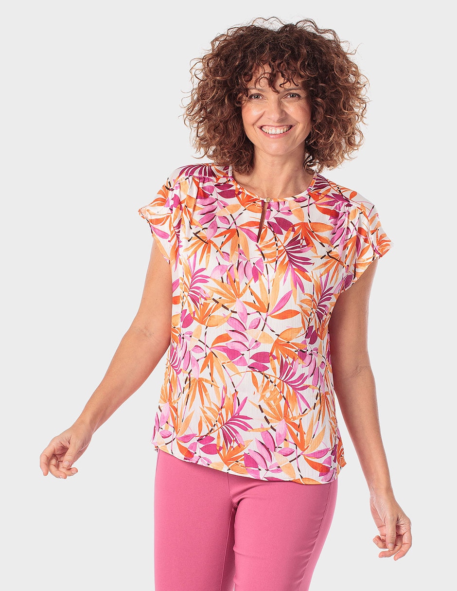 Blusa Punt Roma manga corta para mujer
