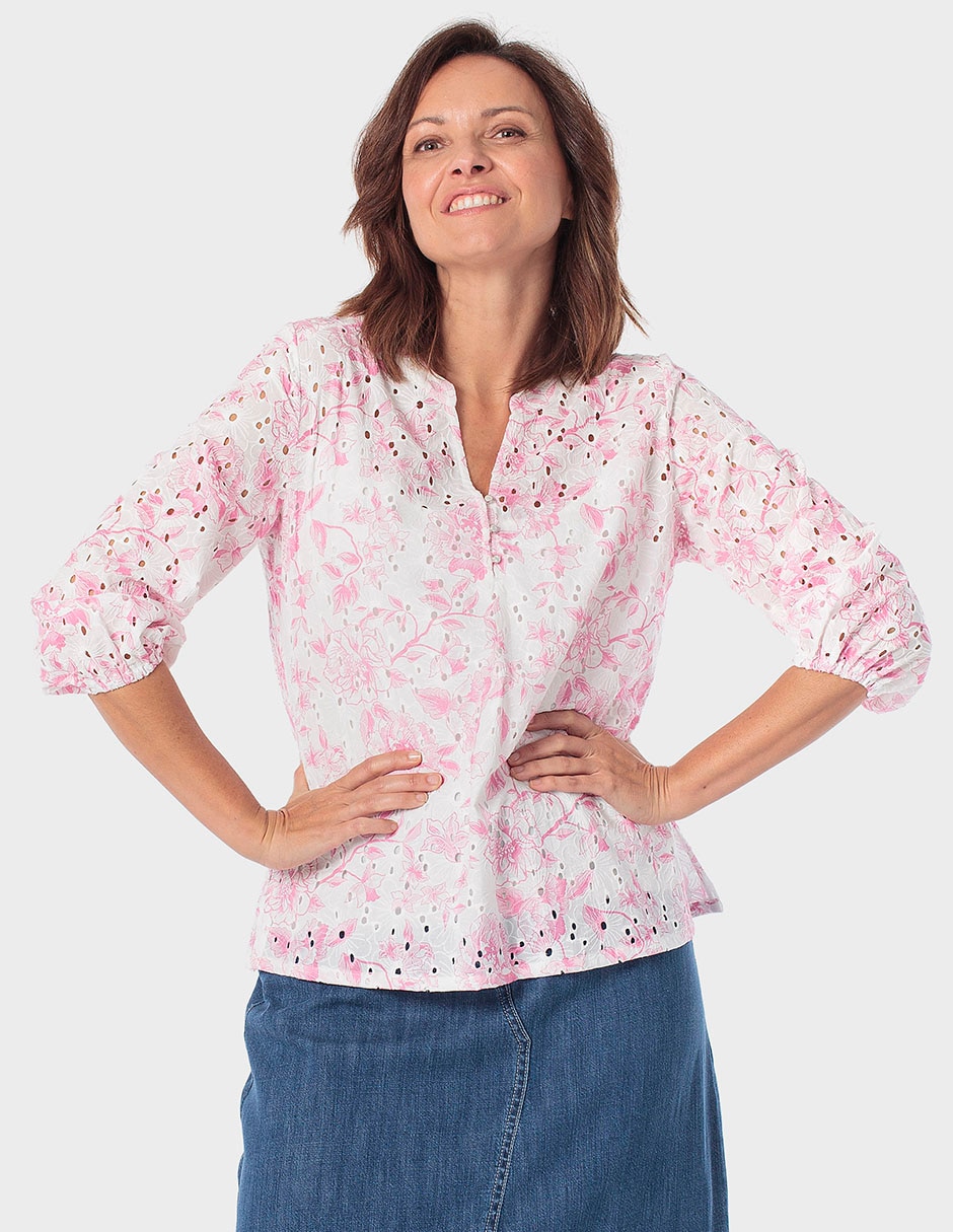 Blusa Punt Roma manga 3/4 para mujer