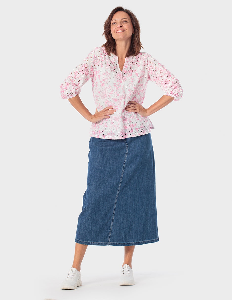 Blusa Punt Roma manga 3/4 para mujer