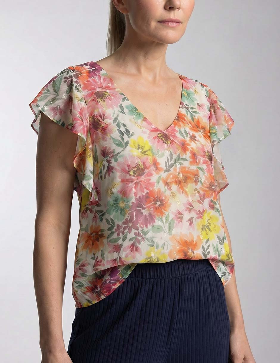 Blusa manga corta punt roma para mujer