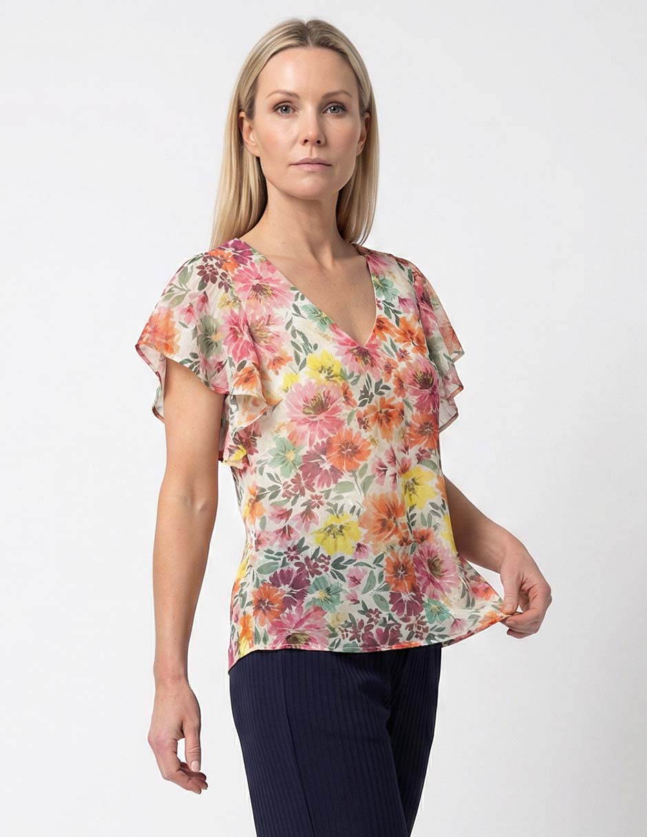 Blusa manga corta para mujer