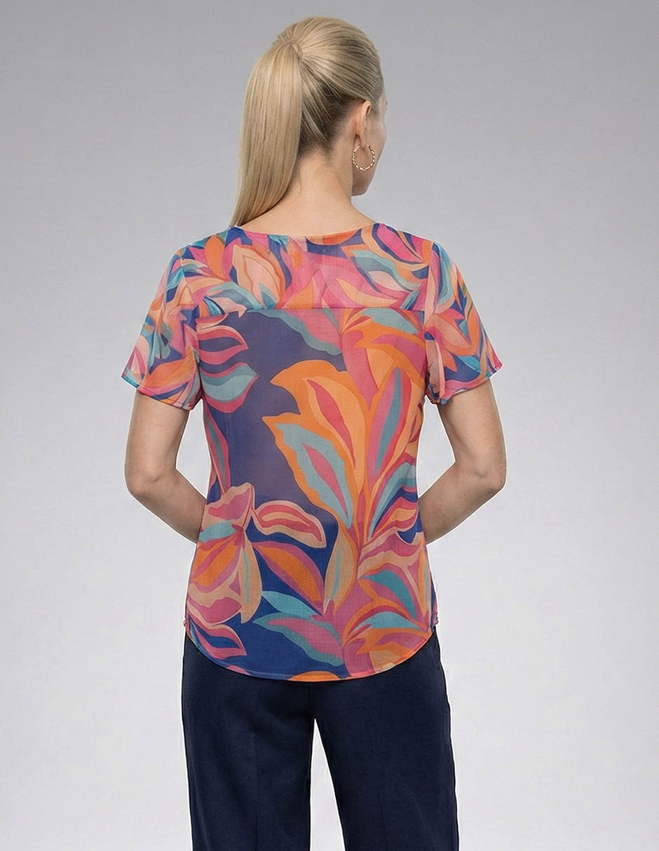 Playera manga corta cuello v para mujer 2