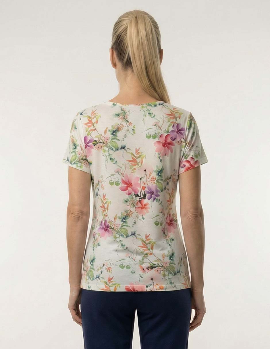 Playera manga corta cuello redondo para mujer 2