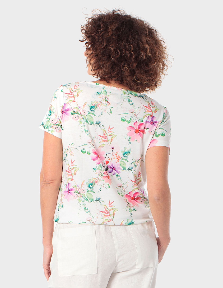 Playera manga corta Punt Roma cuello redondo para mujer