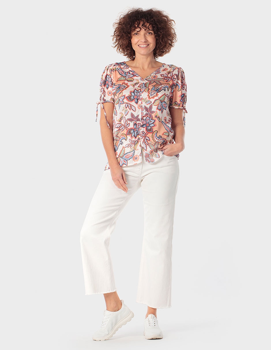 Playera manga corta cuello v mujer 2