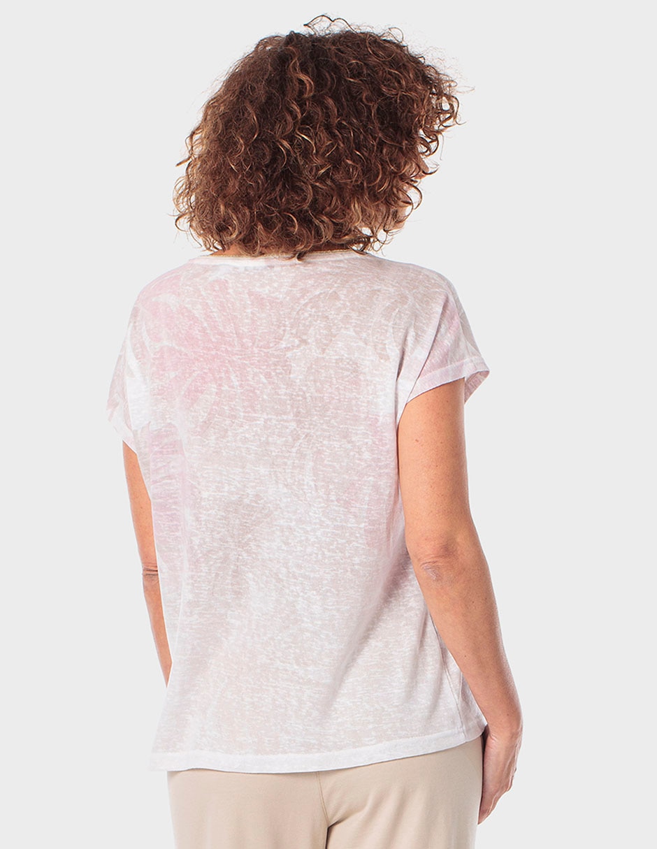 Playera manga corta Punt Roma cuello redondo para mujer