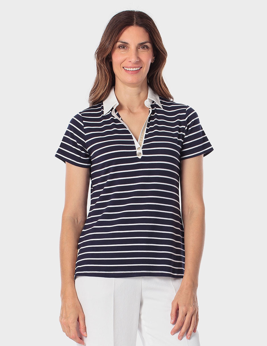 Playera manga corta cuello v para mujer 1