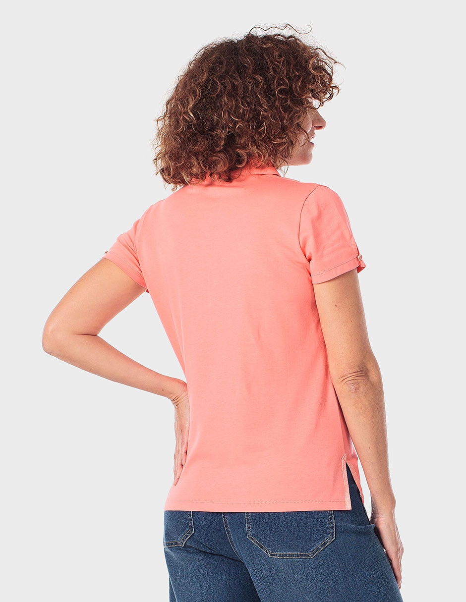 Playera manga corta Punt Roma cuello v para mujer