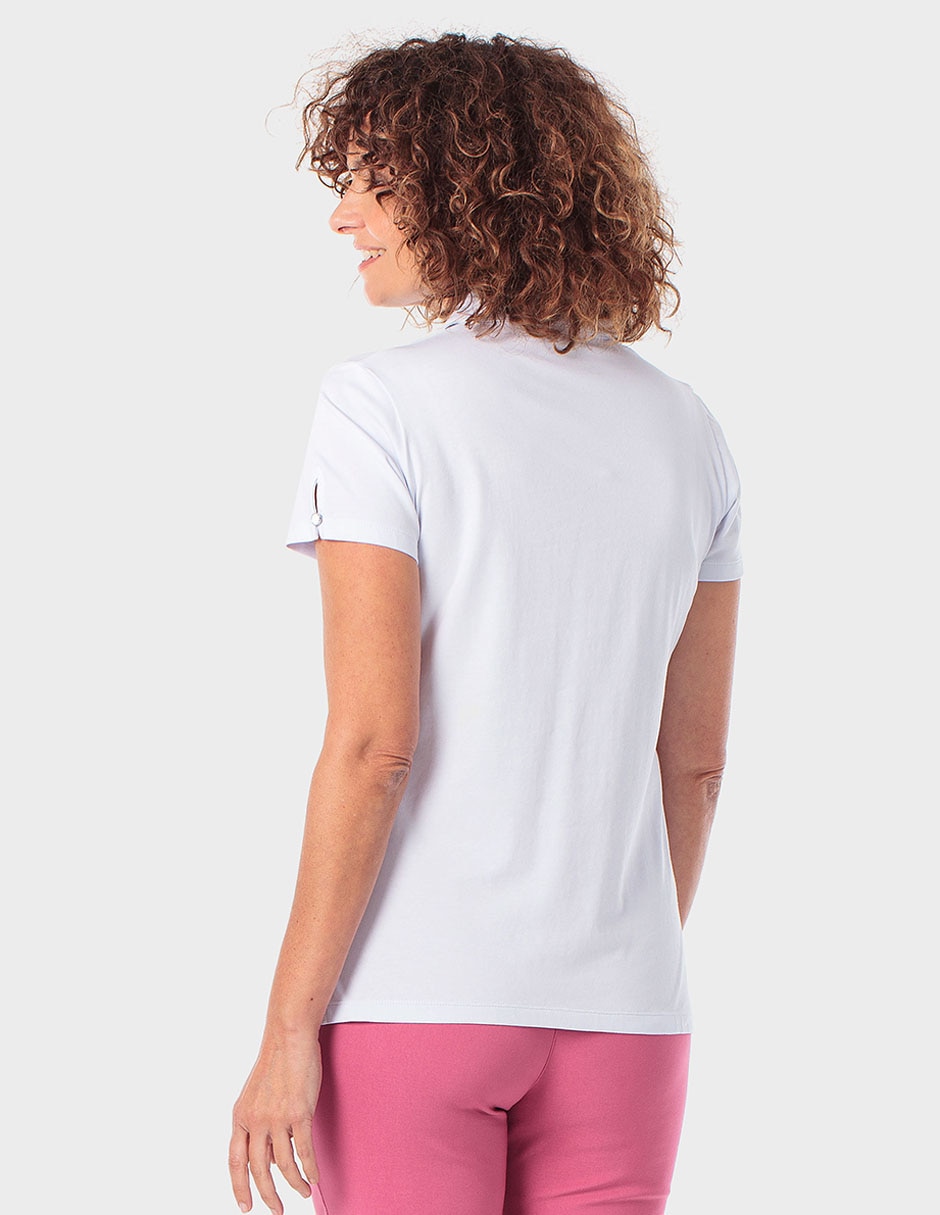 Playera manga corta cuello v para mujer 2