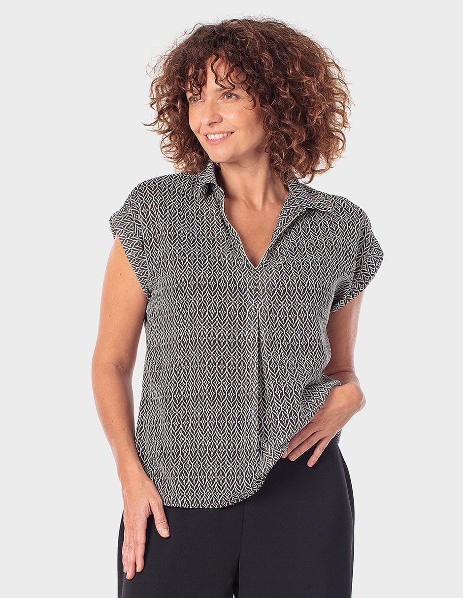 Blusa Punt Roma manga corta para mujer