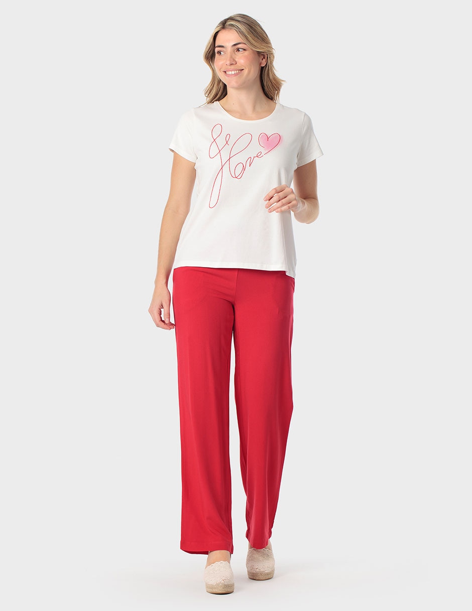 Pantalón relaxed punt roma amplio para mujer