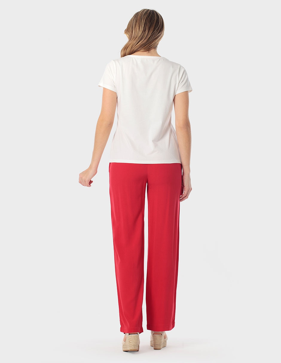 Pantalón relaxed punt roma amplio para mujer