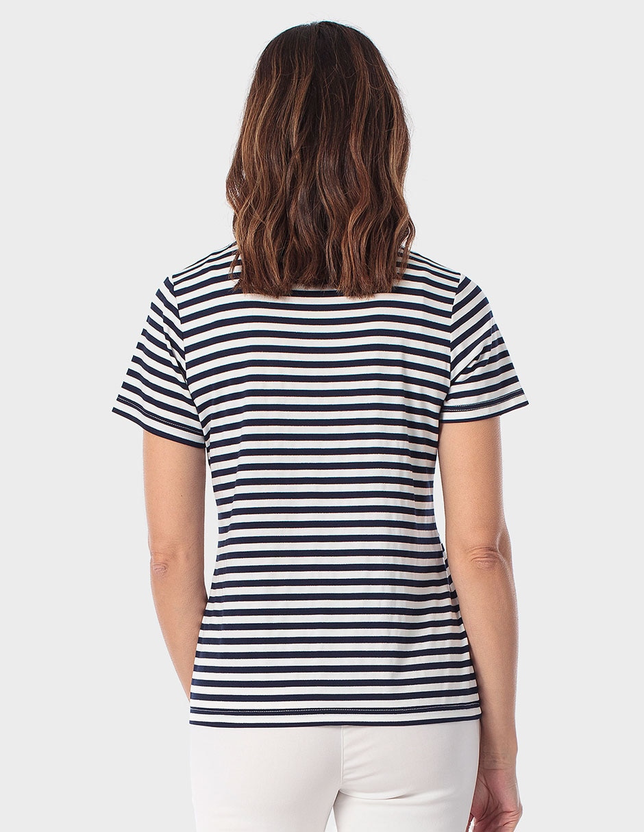Playera manga corta Punt Roma cuello redondo para mujer