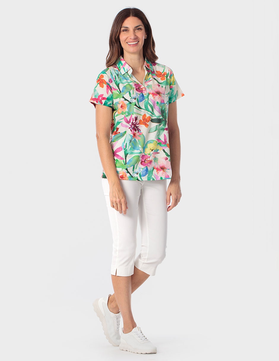Blusa Punt Roma manga corta para mujer