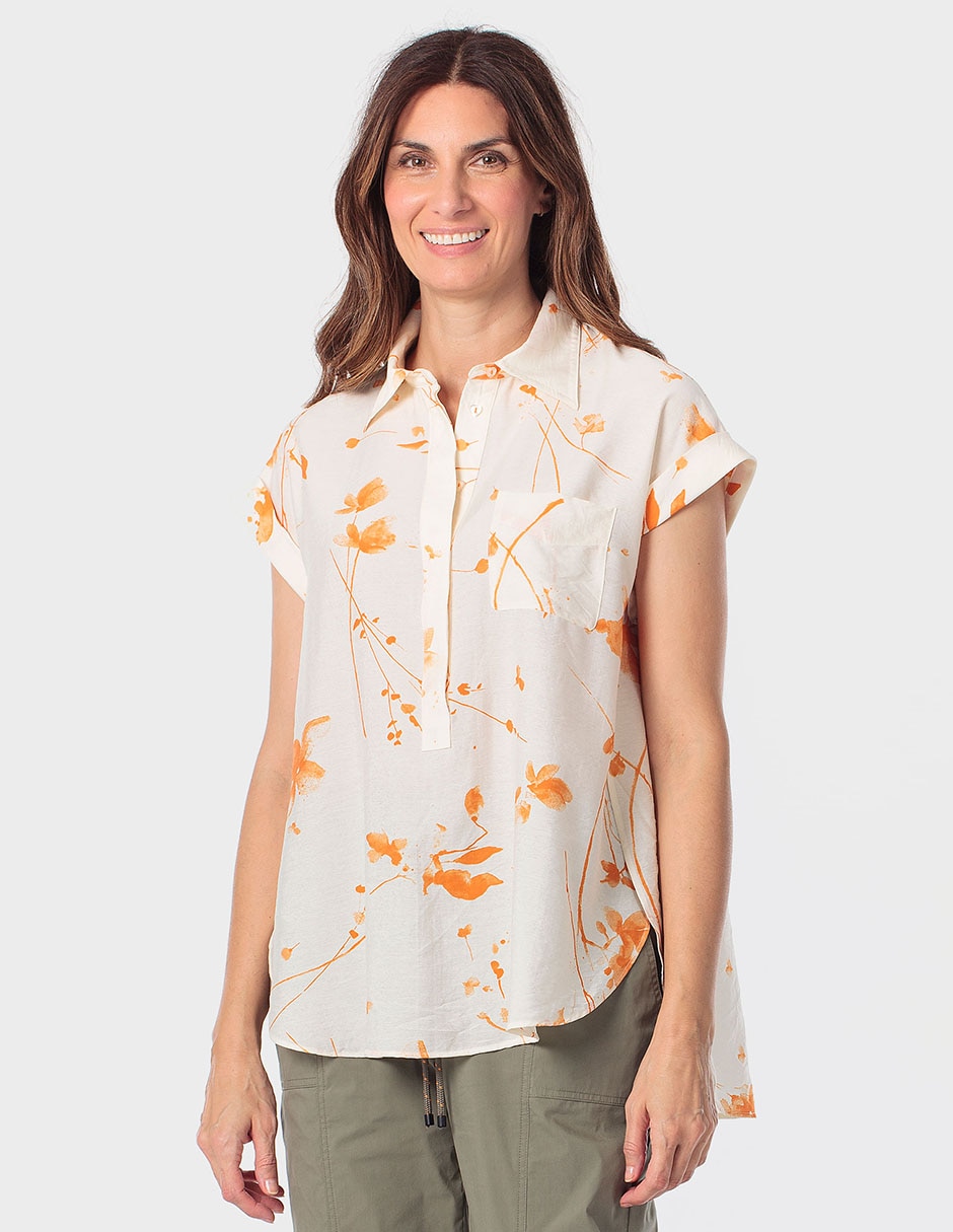 Blusa Punt Roma manga corta para mujer