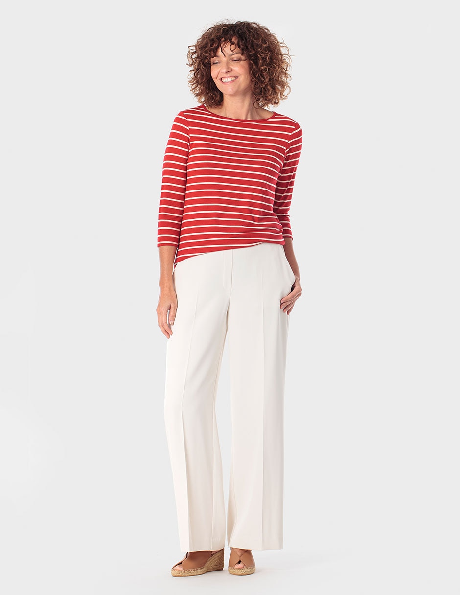 Playera manga 3/4 Punt Roma cuello ojal para mujer