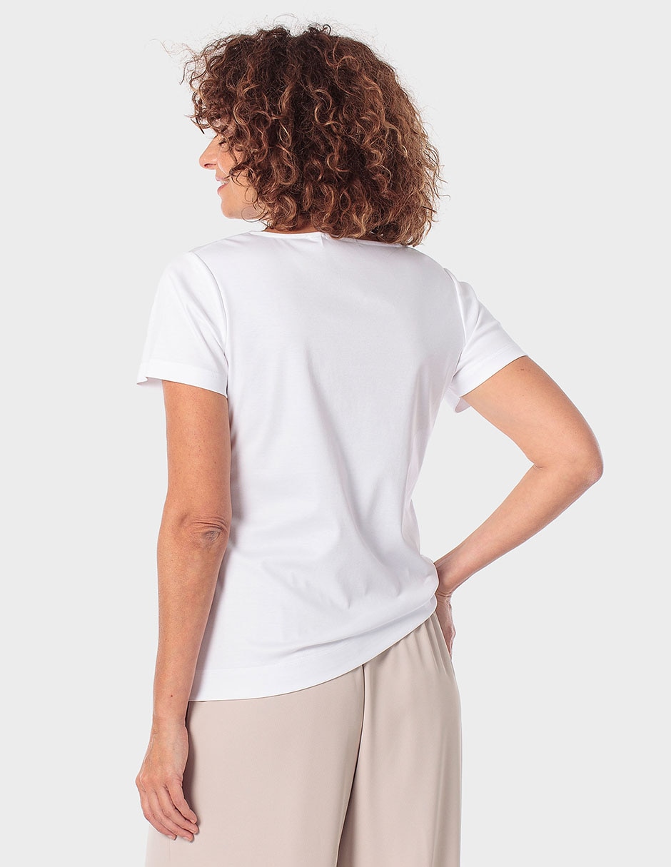 Playera manga corta cuello redondo para mujer 2