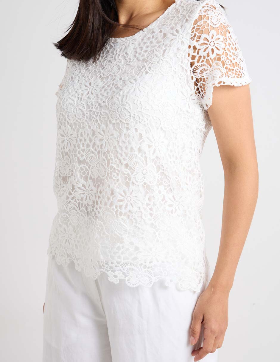 Playera manga corta Punt Roma cuello redondo para mujer