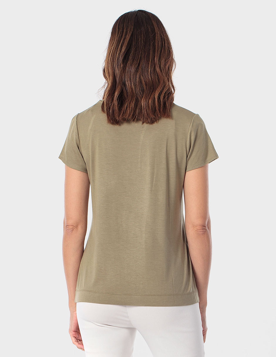 Playera manga corta cuello redondo mujer 6