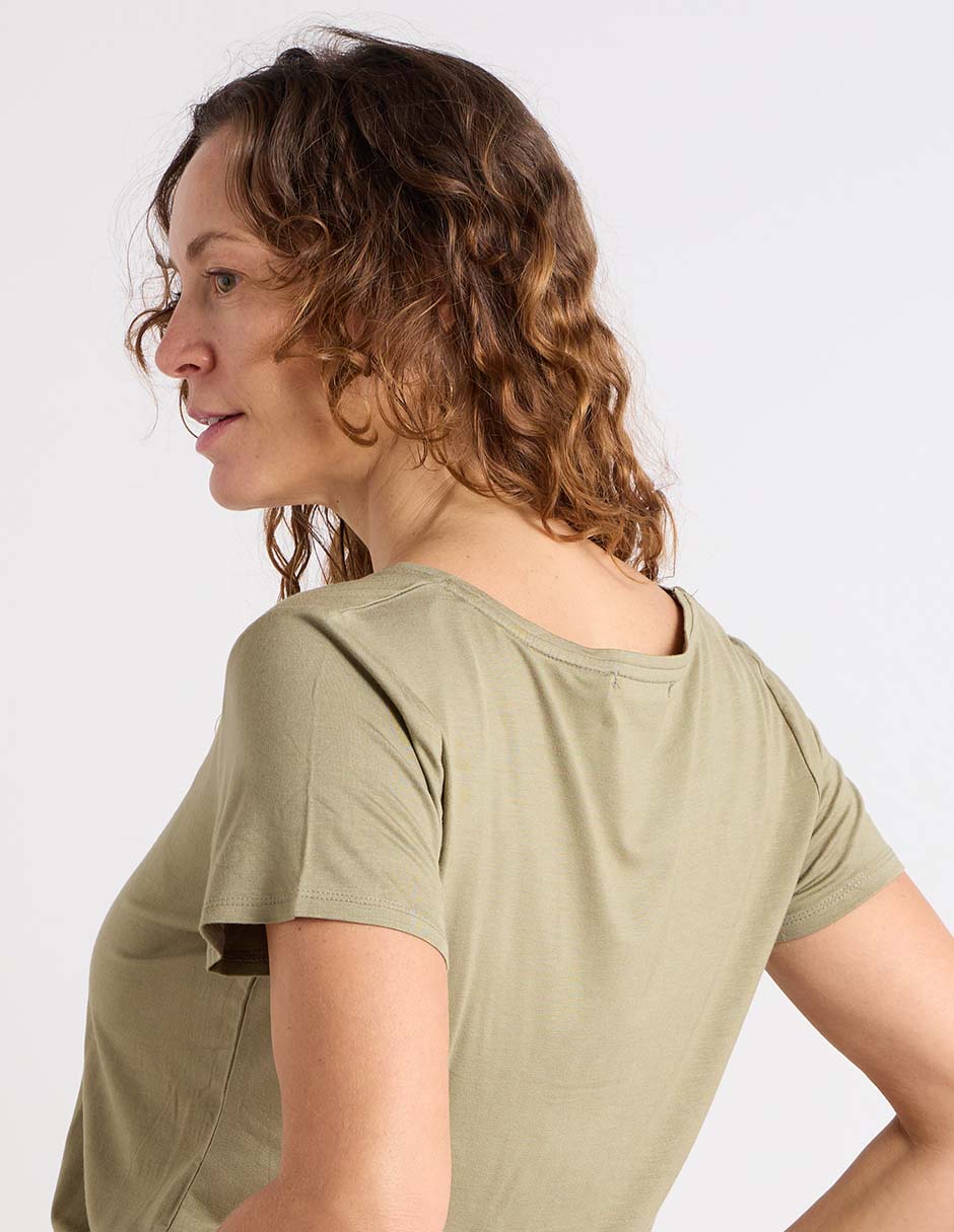 Playera manga corta cuello redondo mujer