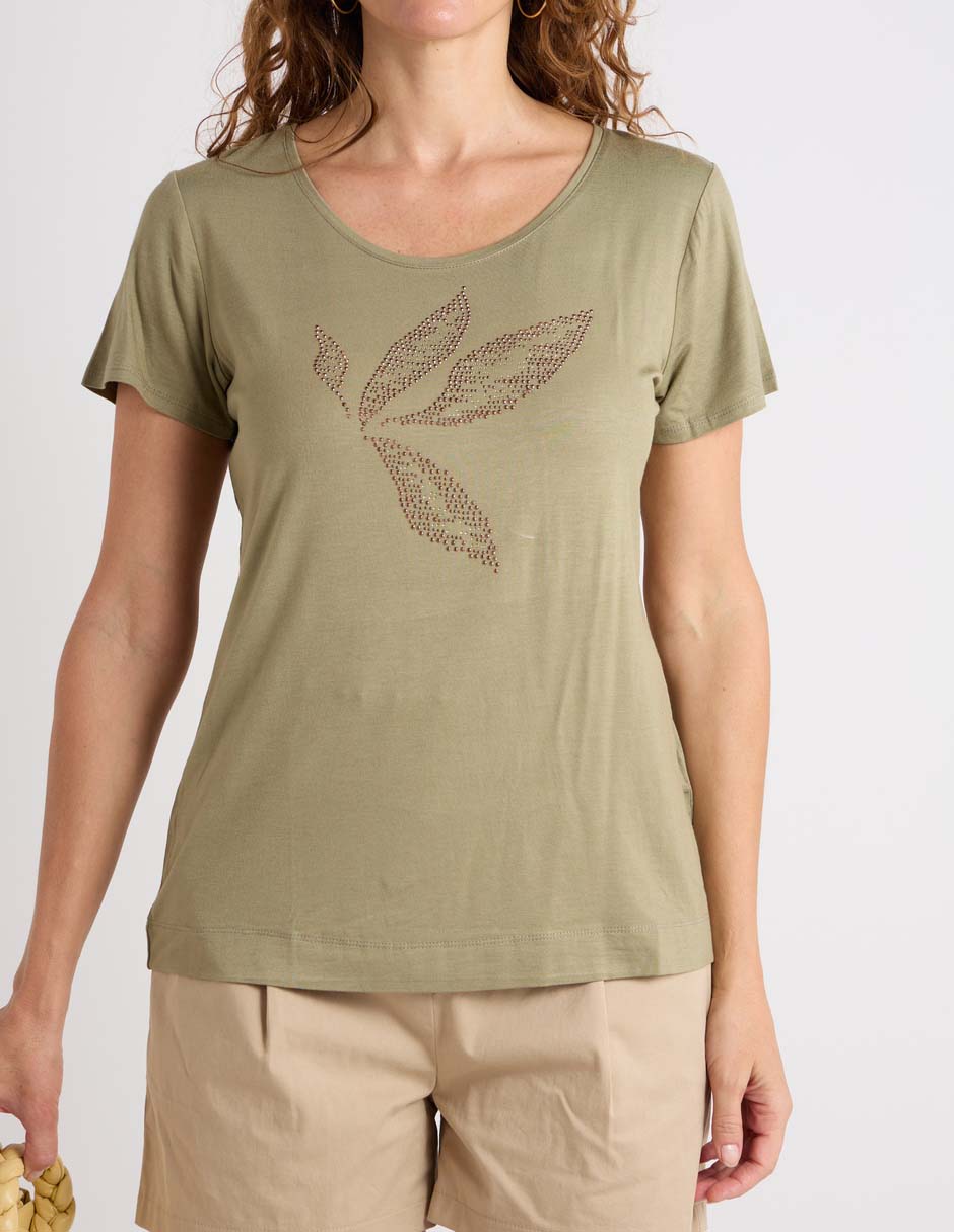 Playera manga corta cuello redondo mujer