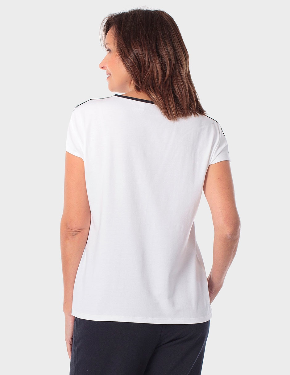 Playera manga corta cuello redondo para mujer 4