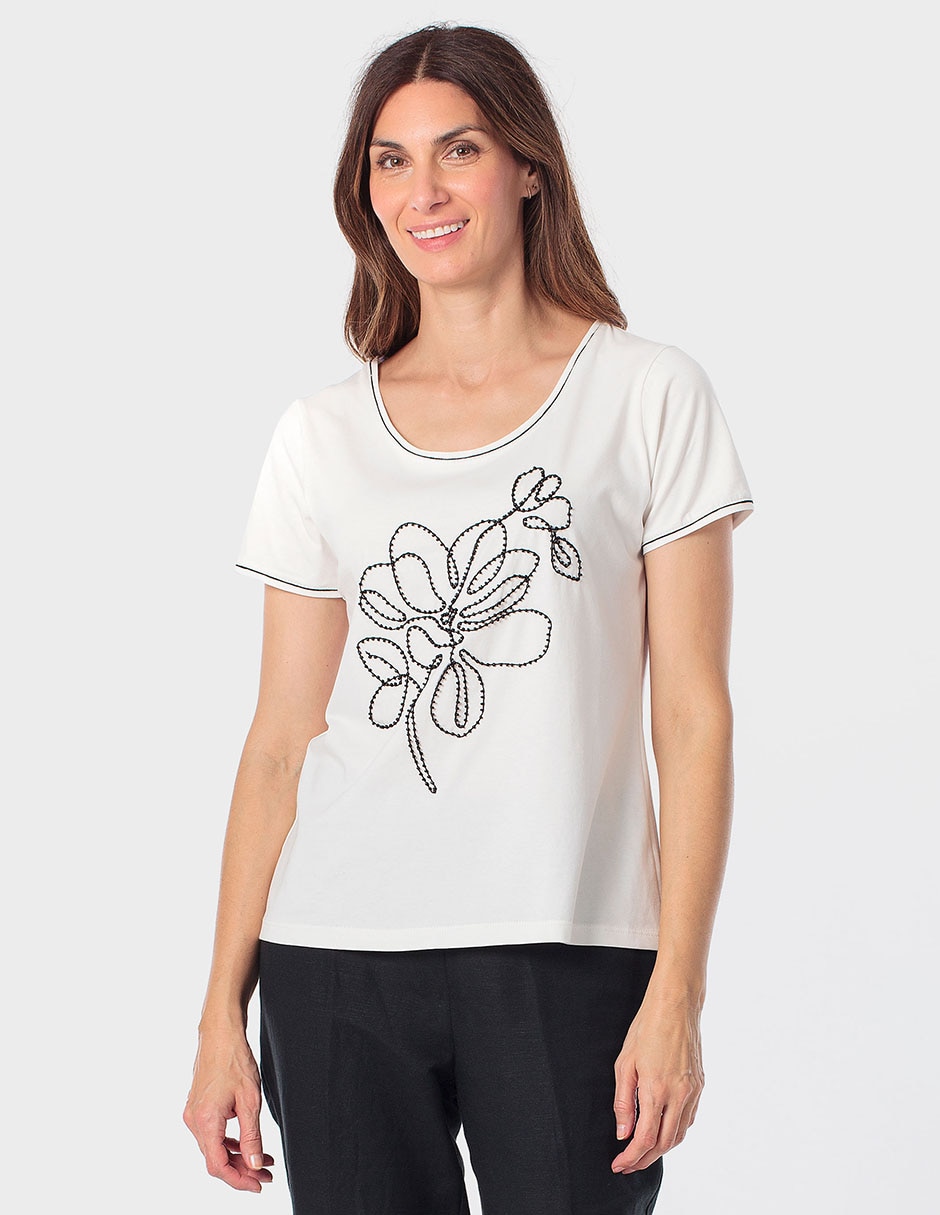 Playera manga corta Punt Roma cuello redondo para mujer