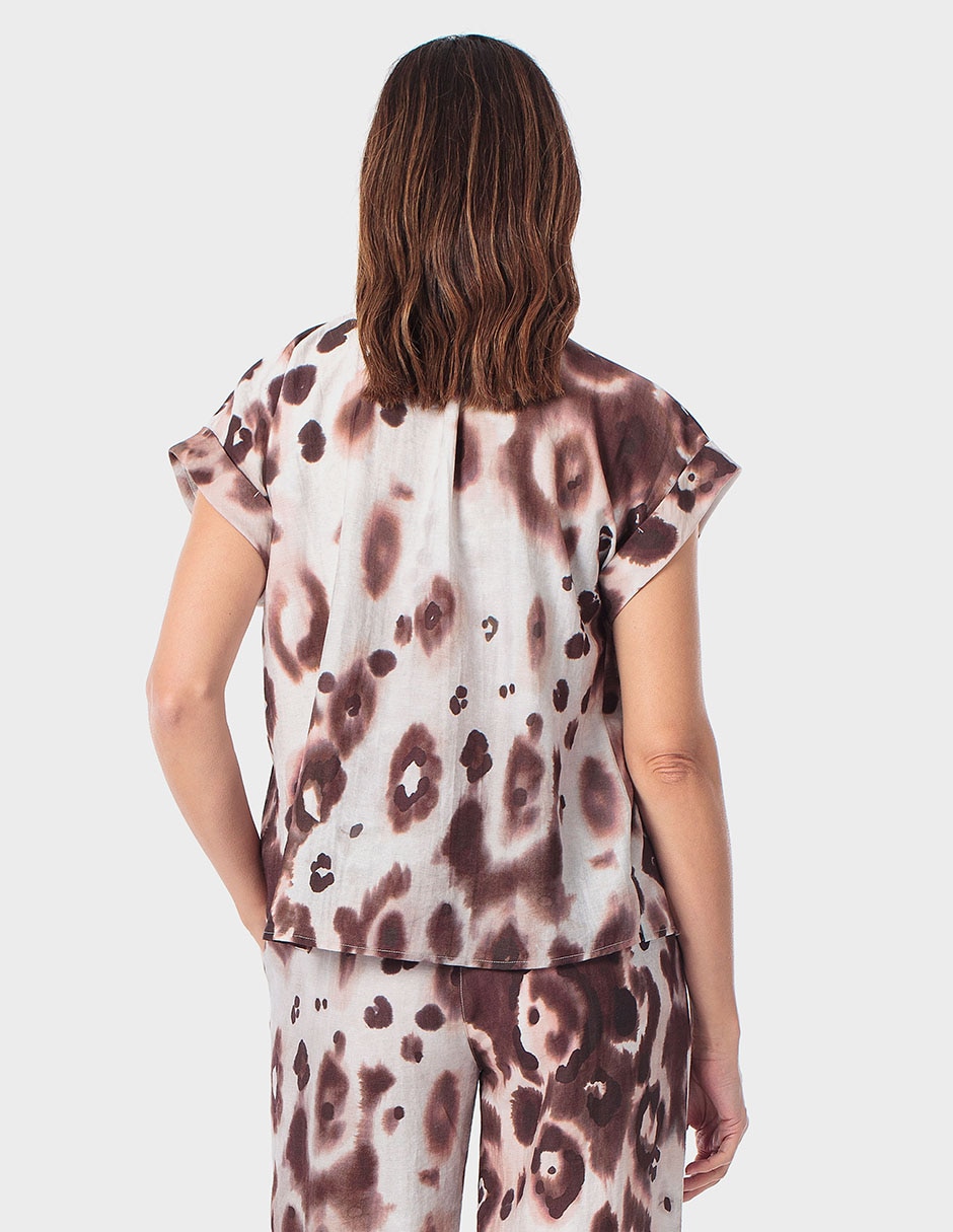 Blusa Punto Roma manga corta para mujer