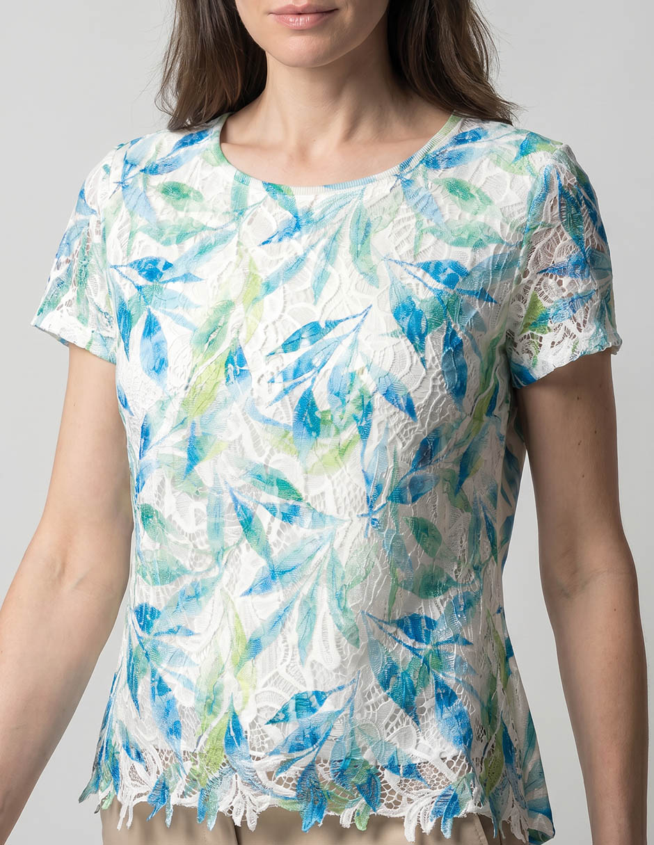 Playera manga corta Punt Roma cuello redondo para mujer