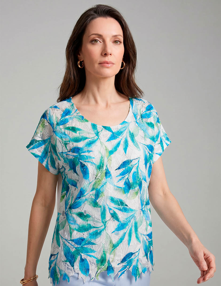 Playera manga corta Punt Roma cuello redondo para mujer