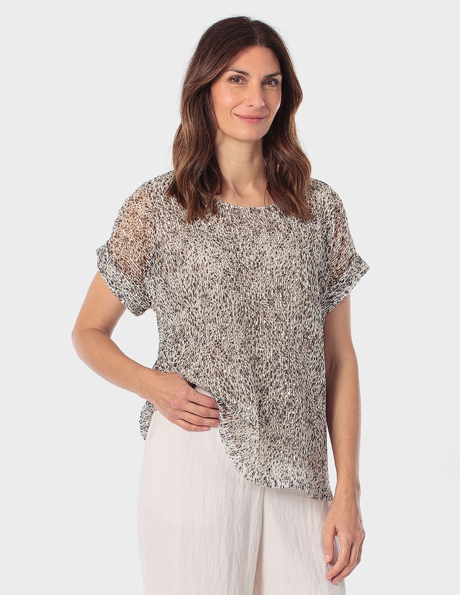 Playera manga corta cuello redondo para mujer Playera manga corta cuello redondo para mujer