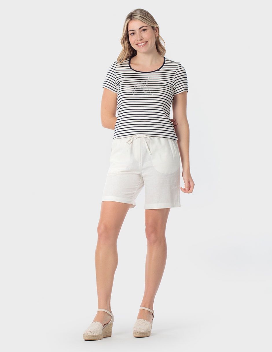 Playera manga corta cuello redondo para mujer 4